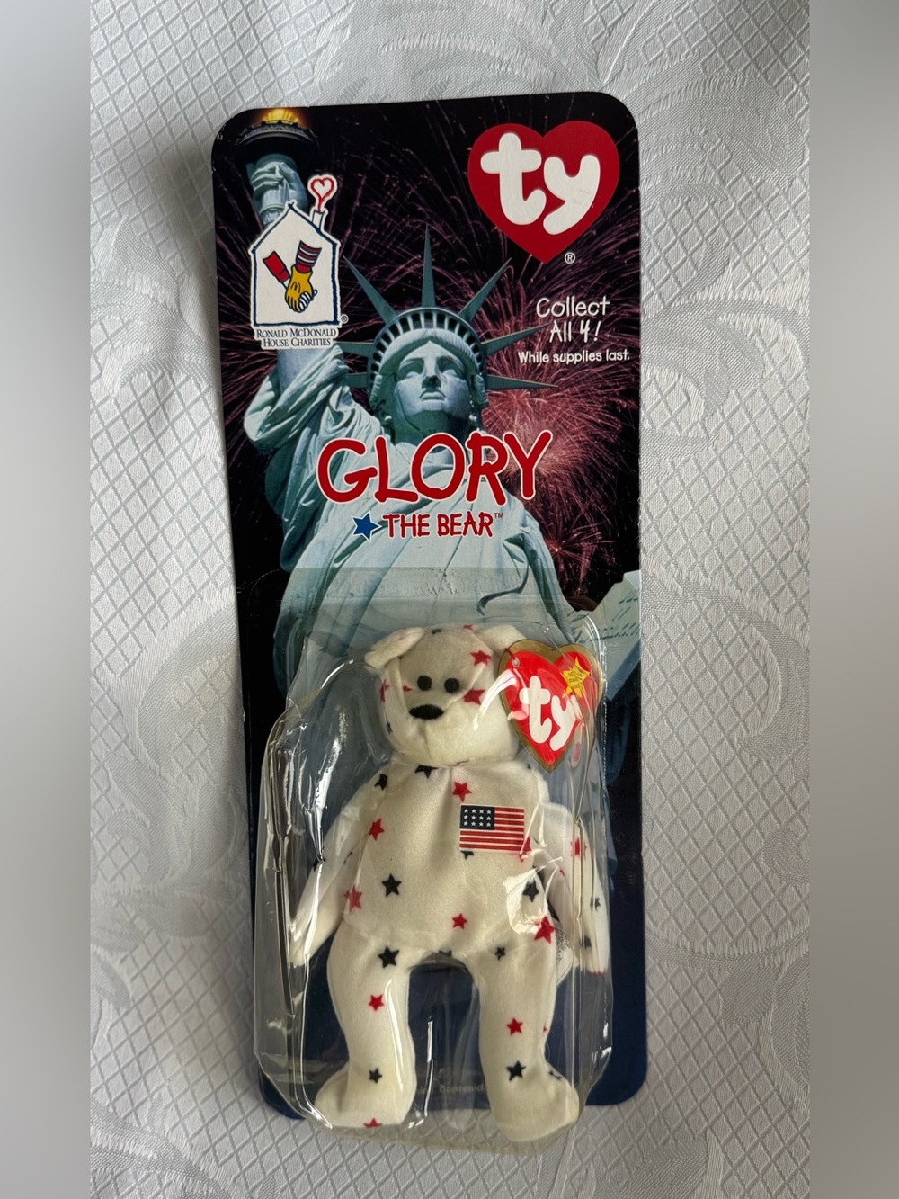 Ty Beanie Baby Glory – 1998 McDonalds Intl Bear – Sealed